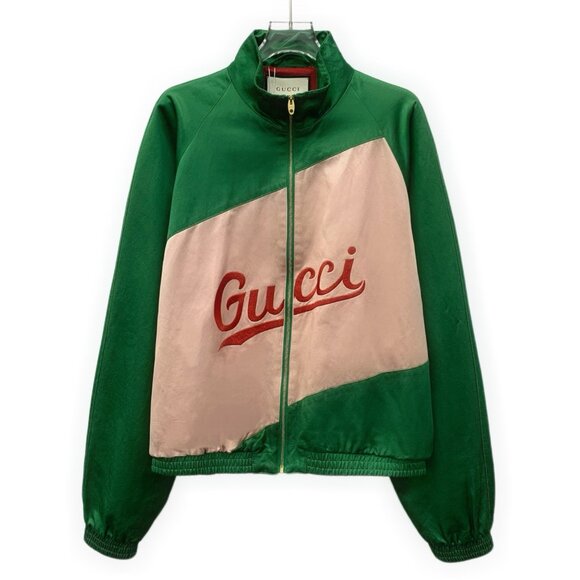 Gucci Color-block cotton stand-collar zip-up long-sleeve jacket - Picture 1 of 9